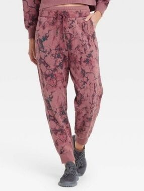 JoyLab Women's Mid-Rise French Terry Acid Wash Jogger Pants Size XS Comfy